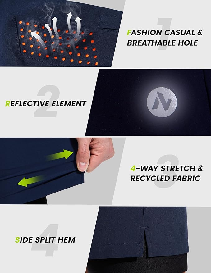 Nepest Men's Mountain Bike Shorts 4D Padded Cycling Bicycle Biker Riding Loose-fit Gel Padding MTB Shorts Zipper Pockets