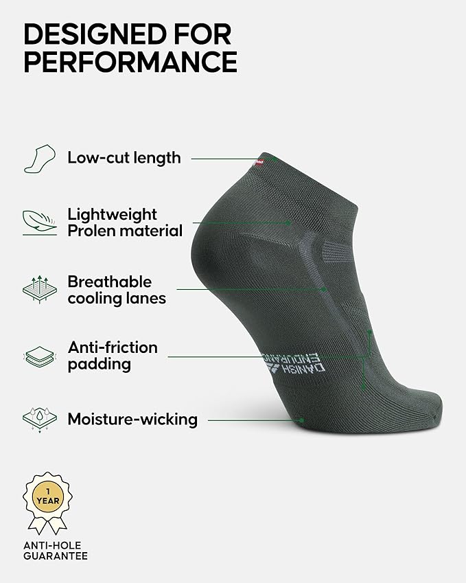 DANISH ENDURANCE Cycling Socks, Ankle Length, Breathable, Cushioned, Biking Socks for Men & Women, 3 Pack