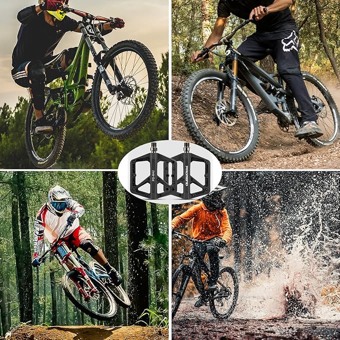 Mountain Bike Pedals - Durable Nylon DU Bearing Platform Pedals for MTB and BMX