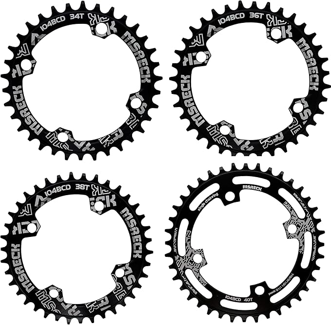 Round Oval Chainring 104 BCD 32T 34T 36T 38T 40T 42T 44T 46T 48T 50T 52T Narrow Wide Single Chain Ring for Road Bikes, Mountain Bikes, BMX MTB Bike