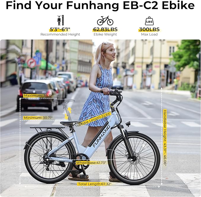 Electric Bike for Adults, 1000W Peak Ebike, 50Miles 21.7MPH Step Thru Electric Bicycle, 26" Commuter E Bikes with 48V Built-in Removable Battery, Adjustable Stem, 7-Speed, UL 2849 Certified