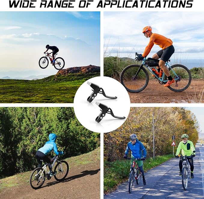 V-Type Bike Brake Set, Complete Universal Bike Front and Rear MTB Brake, Bicycle Brakes, Inner and Outer Cables, Include Brakes Lever Calipers Multi-Tool Wrenches