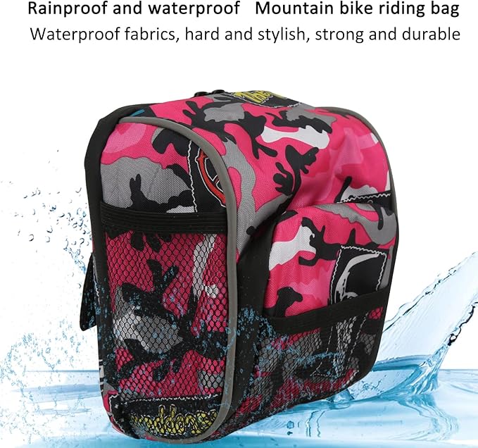 Niiyen Pink Riding Bag Front Bike Handlebar Bag Multifunctional Cycling Hanging Pouch for Electric Vehicle Bicycle Motorcycle Tricycle 7.4x5.5x3.5in