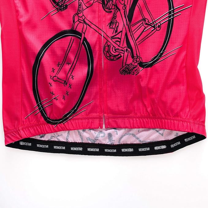 Men Cycling Jersey Skull Bike Short Sleeve Tops Quick-Dry Reflective 3-Pockets S-3XL