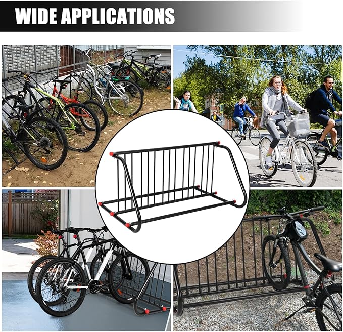 Commercial Grid Bike Rack - Heavy Duty Metal Floor Bike Stand, Outdoor Bicycle Rack for Garage, School, Outdoor Parking, Bike Shop, 10-Bicycle Capacity (Single & Double Sided)