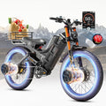 eAhora 2025 Latest Romeo Pro 3/2/Pro 5600W/50Mph 4000W/46Mph Dual Motor Electric Bike for Adults, 60V/80Ah 52V/70Ah 250+Miles Long Range Ebike 26''*4.0 Fat Tire Full Suspension Off-Road Ebike, UL2849