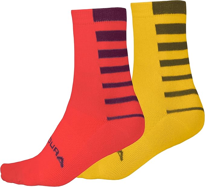 Endura Unisex-Adult Coolmax Stripe Twin Pack Cycling Socks
