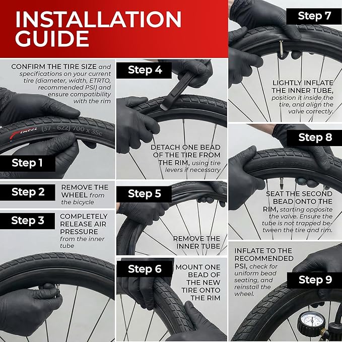 Fincci Pair 700x35c Tire Foldable 37-622 with 1mm Antipuncture Protection for Cycle Road Mountain MTB Hybrid Touring Electric Bike Bicycle with 700 x 35c Tires - Pack of 2