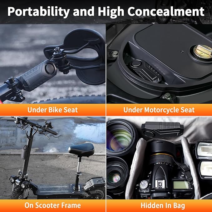 WSDCAM Wireless Bike Alarm with Remote, Rechargeable 113dB Loud Bicycle Alarm System Anti Theft, IP65 Waterproof, Bike Alarms for E-Bikes, Motorcycles, Scooter, Outdoor Riding and Cycling Safety