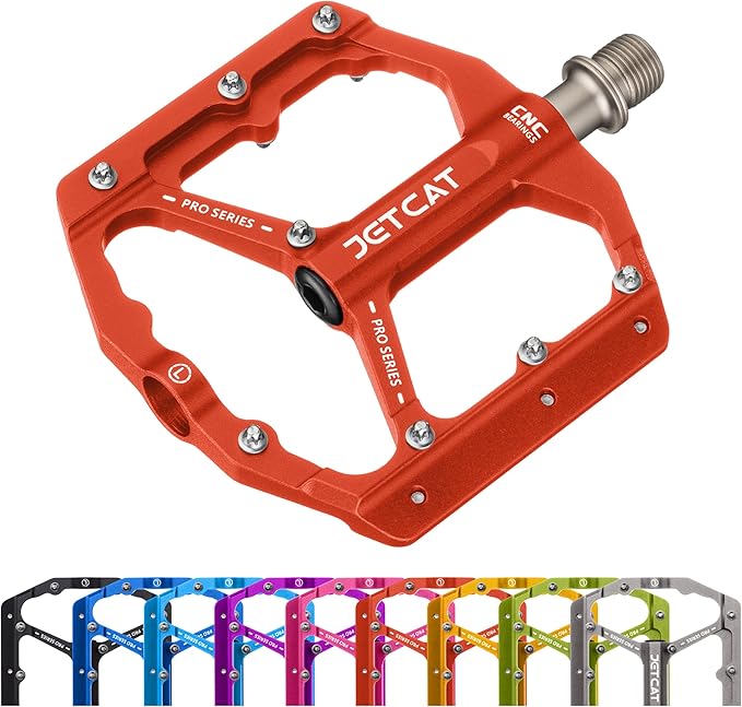 Mountain Bike Pedals Flat - MTB Pedals Flat, Bicycle Pedals, Road Bike Pedals, BMX Pedals, for BMX MTN Road Gravel EBike, Specialized Parts, Adults, Aluminum Metal Stamp 9/16"