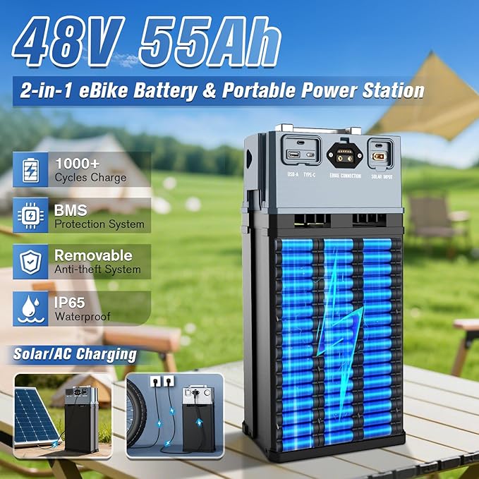 Wallke H9 Ultra 4000W Long Range Electric Bike for Adults, 55Ah 2640Wh 180 Mile, 37MPH Fast Ebike, 2-in-1 Battery AC/DC Power Hub & AC/Solar-Charging, Torque Sensor, Air Suspension,20" Fat Tire E Bike