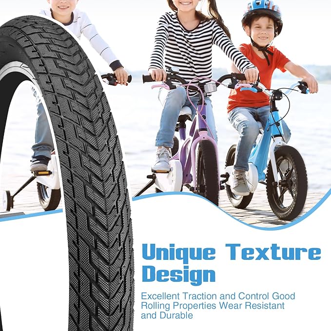 ZUKKA 20 x 2.35 Bike Tire 1/2 Pack 20 inch x 2.35 BMX Bike Tire Folding Replacement Tire for MTB Mountain Bike, BMX Bicycle Commuter Bike