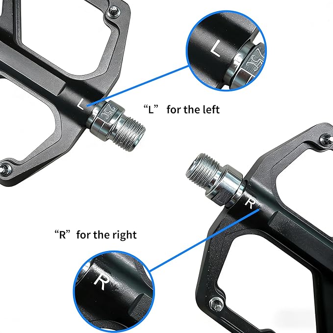 Mountain Bike/MTB Pedals Bicycle Platform Pedals Axle 9/16 inch Sealed Bearing Super Anti-Slip Aluminum Alloy with Cr-Mo Steel Axle for Road Bike/MTB/BMX/Gravel Bike/City Bike/E-Bike