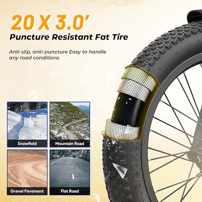 Aipas A2 Folding Electric Bike, 20'' Fat Tire Electric Bike with 750W Peak Motor, 48V 12.8Ah Removable Battery, 28MPH Max Speed, 62 Mile Range, Step-Through Frame and 7-Speed with 2 Baskets