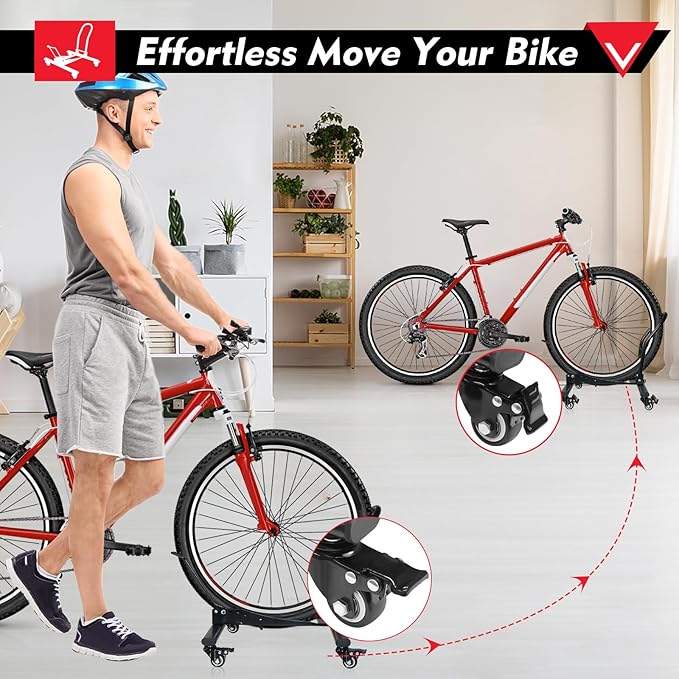 Bike Stand Floor Freestanding Indoor Garage Bike Storage Space-Saving Bicycle Parking Rack for 20"-29" Road Bikes Adjustable