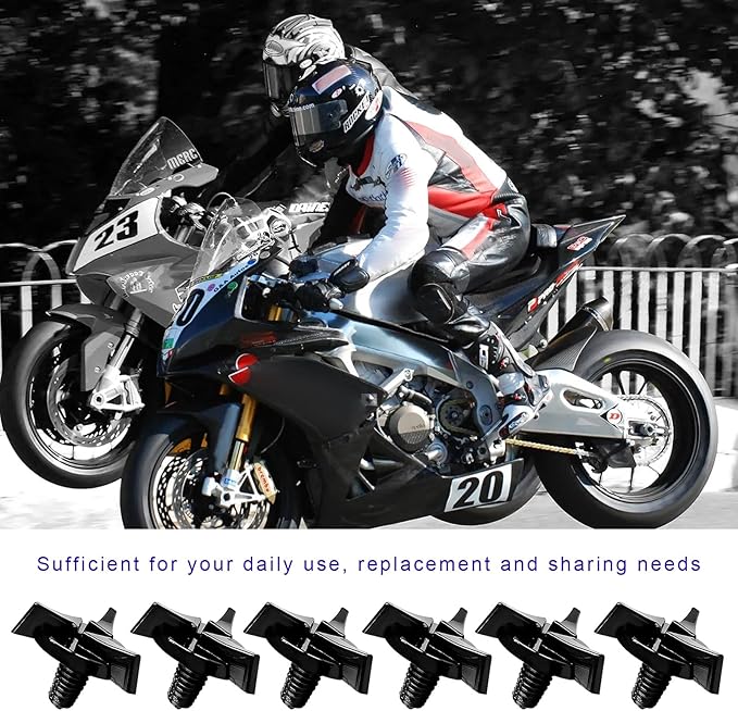 6 PCS Motorcycle Helmet Screws, Dirt Bike Helmet Visor Screws with Washers & Storage Box, Helmet Visor Fixing Bolts Kit Replacement for Motorcycles Dirt Bikes Bicycles