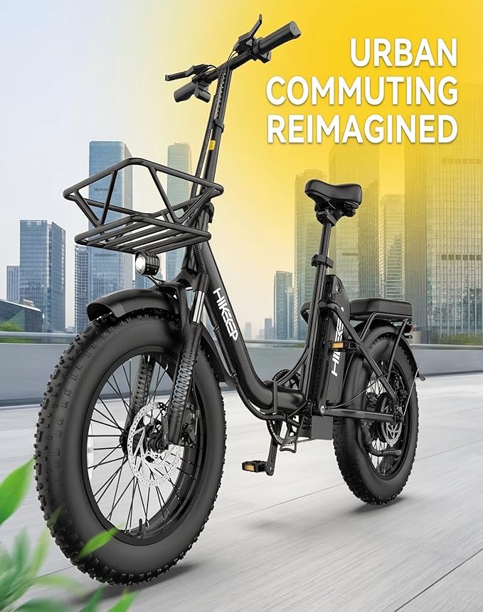 Folding Electric Bicycle for Adults - 750W High Power Motor, 16"/20" Fat Tire E-Bike, Long Range 48V 13AH/25Ah Battery, LCD Screen, Disc Brakes, Adjustable Seat & Handlebar