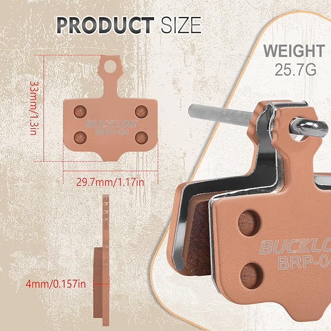 BUCKLOS Bike Disc Brake Pads-Bicycle Disk Brake Pads for Sram Avid Elixir E1 E3 E5 E7 E9 ER ER CR Mag Level TL T Sram XX X0 X7 X9 XXWC DB1 DB3 DB5 for Mountain Bike/Ebike/Road Bike/Scooter