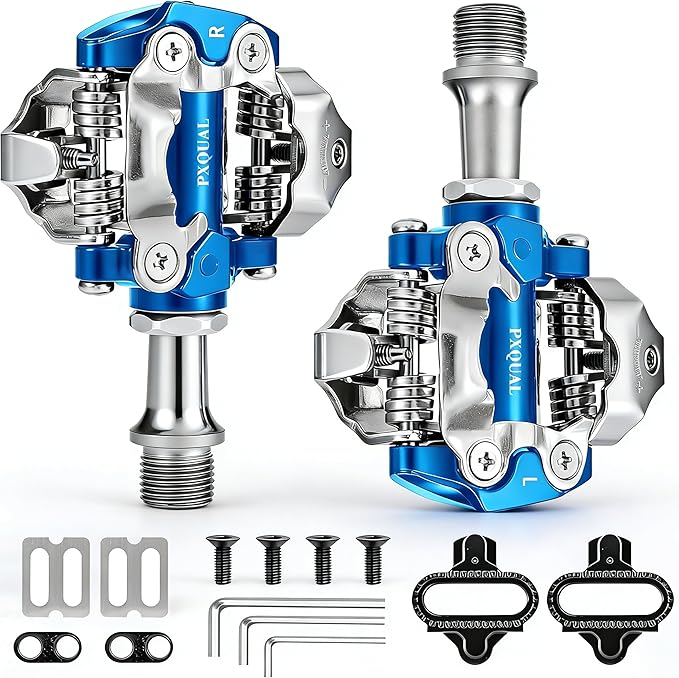 SPD Bike Pedals, 9/16 "Mountain Bike Pedal, Aluminum Alloy Sealed Clipless Pedals Compatible with SPD Type Cleats - Easy Clip in & Out