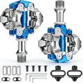 SPD Bike Pedals, 9/16 "Mountain Bike Pedal, Aluminum Alloy Sealed Clipless Pedals Compatible with SPD Type Cleats - Easy Clip in & Out