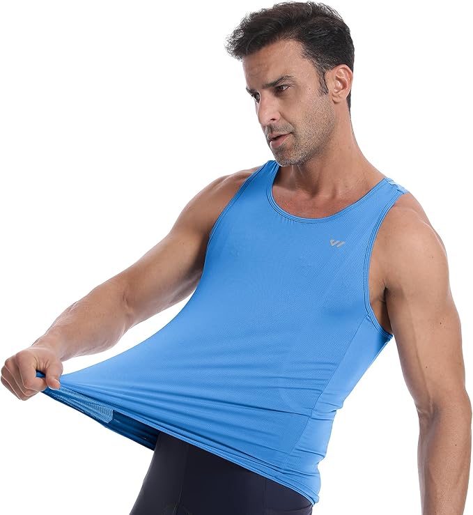 Lo.gas Sleeveless Cycling Jersey Men, Biking Base Layer Breathable and Lightweight with Back Pocket Sports Vest