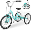 Slsy Adult Folding Tricycles, 7 Speed Folding Adult Trikes, 20 24 26 Inch 3 Wheel Bikes with Low Step-Through, Foldable Tricycle for Adults, Women, Men, Seniors