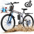 VARUN Folding Electric Bike for Adults - Peak 750W Motor 26" Ebikes, Foldable Electric Bike with 48V Longe Range Battery, Up to 20+MPH 50 Miles, 7-Speed Gears & Dual Hydraulic Suspension