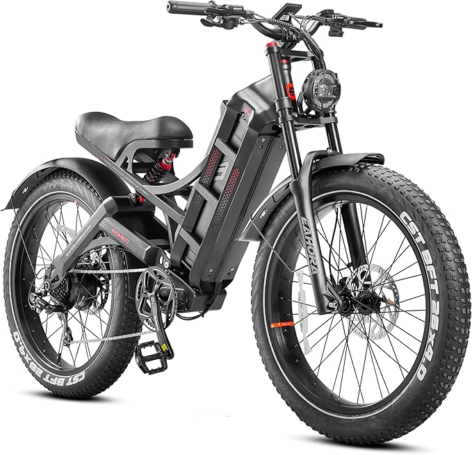 eAhora 5600W Romeo Pro 3 Dual Motor Electric Bike for Adults 50MPH, 60V70A, 26x4 Fat Tire Full Suspension All Terrain Ebike for Men Women, Up to 200 Miles for Snow Off-Road Commuter Mountain E-Bike