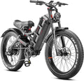 eAhora 5600W Romeo Pro 3 Dual Motor Electric Bike for Adults 50MPH, 60V70A, 26x4 Fat Tire Full Suspension All Terrain Ebike for Men Women, Up to 200 Miles for Snow Off-Road Commuter Mountain E-Bike