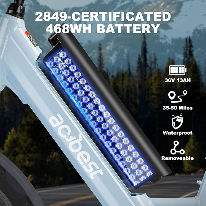 ACTBEST Core-Swept Electric Bike for Adults - 468Wh Removable Battery, Peak 750W Brushless Motor Cityrun Ebike,Up to 50 Miles, 26" Step Thru Commuter Electric Bicycle, with 7 Speed, E-Bikes