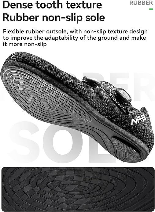 ROCKBROS Flat-Pedal(Non-Lock) Cycling Shoes NR3 : Breathable Perforations, Non-Slip Sole for Road & Mountain Biking