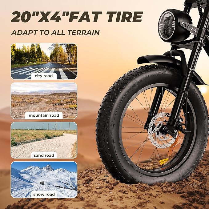 Ebikes for Adults | 1500W | 33MPH | 40/75 Miles | 48V 15.6AH Removable Battery | 7-Speed | 3 Modes | Full Suspension | Dual Disc Brake | 20'' All-Terrain Fat Tires | UL 2849 Certified Electric Bike