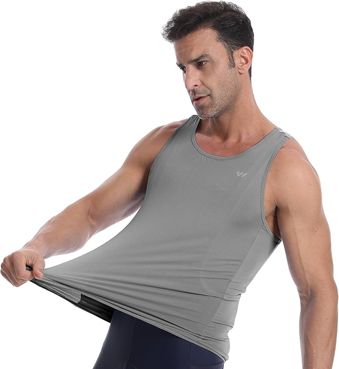 Lo.gas Sleeveless Cycling Jersey Men, Biking Base Layer Breathable and Lightweight with Back Pocket Sports Vest