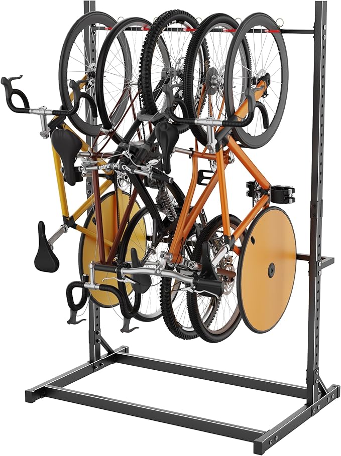 Freestanding Bike Stand for Garage,Bike Rack Garage,Accommodate 5 Bikes Vertical Heavy Type Floor Stand,Suitable Floor Stand MTB Road