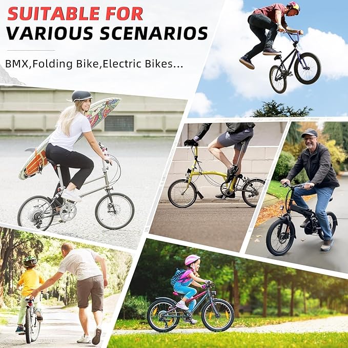 20" x 1.75/1.50 Bike Tires, Puncture Resistant Anti-Skid MTB/E-Bike Tires, 60 TPI Durable Rubber for BMX, Folding Commuter Bikes (20x1.50)(20x1.50)
