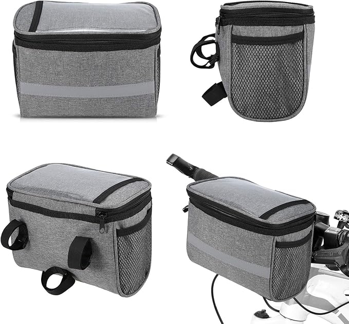 Lixada Bike Frame Bag Bicycle Handlebar Bag Bicycle Bag Bike Front Tube Bag Bike Pannier Bag Bike Baskets Bag with Reflective Stripe