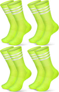 4 Pairs Glow in Dark Socks Cycling High Reflective Running Socks Night Safety Hosiery Compression Athletic