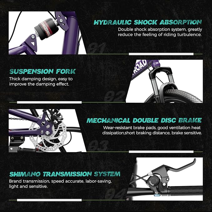 26 Inch Adult Folding Mountain Bike, 21 Speed Foldable Bicycle with Full Suspension, High Carbon Steel Frame, Folding Bikes for Men/Women/Teen, Dual Disc Brake