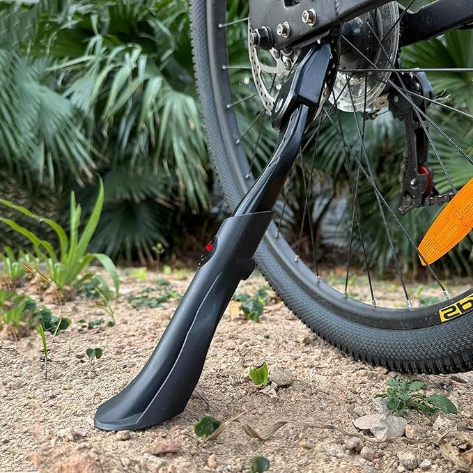 Bike Kickstand 24"-29", Adjustable Height, for Adult Bikes, Kids Bikes, Electric Bikes, Mountain Bikes, Fat Tire Bikes, Motorcycles, Requires 2 Holes in Chainstay (40mm Apart)