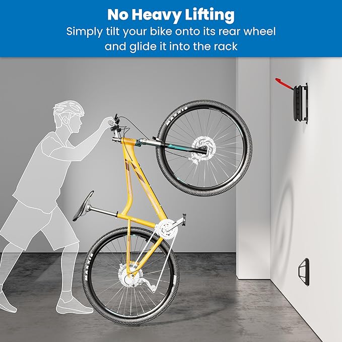 Mount-It! Swivel Bike Wall Mount – Heavy-Duty Vertical Bike Rack for Garage & Home – Space-Saving Wall Mounted Bike Hanger – Holds Up to 66 lbs – Bike Storage Hook for Road, Mountain & Hybrid Bikes