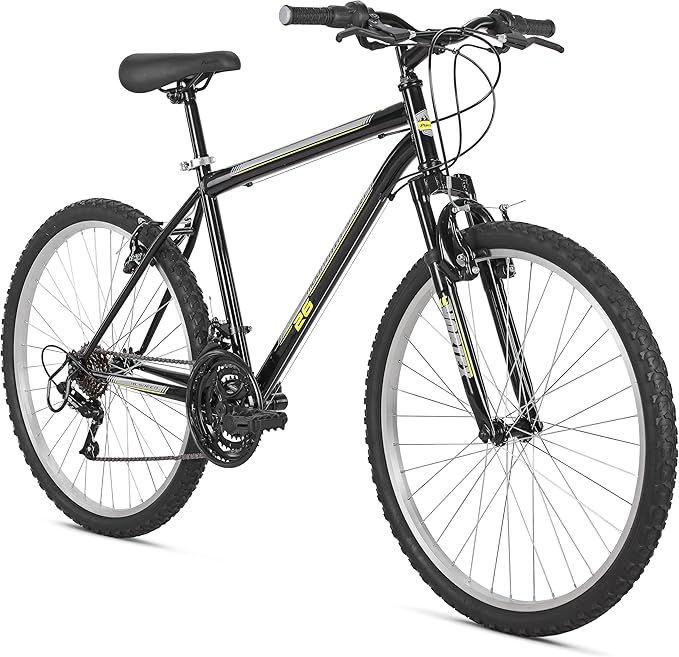 Pacific Mountain Sport Bike, 24 or 26 inch Mountain Bike for Youth and Adults, 18 Speed, Steel Frame, Knobby Tires, Front Suspension Fork, Twist Shifters, Linear Pull Brakes, Youth and Adult Bicycle