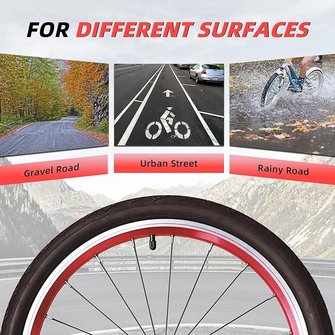 20" x 1.75/1.50 Bike Tires, Puncture Resistant Anti-Skid MTB/E-Bike Tires, 60 TPI Durable Rubber for BMX, Folding Commuter Bikes (20x1.50)(20x1.50)