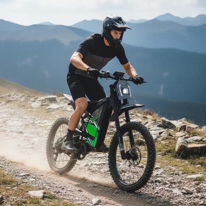 Electric Dirt Bike for Adults, 4000W Peak Motor 40MPH Electric Motorcycle, 48V 32Ah Removable Battery 75Miles Ebike, Fat Tires Off-Road E-Bike with Full Suspension, Hydraulic Brakes