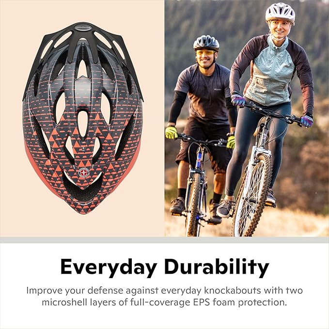 Schwinn Thrasher Helmet for Adults, Size 58-62 cm for Riders Ages 14+, Microshell, Adjustable Dial & Straps, Interior Padding, Air Vents, Lighted or Unlit, Visor, Adult Bike Helmet