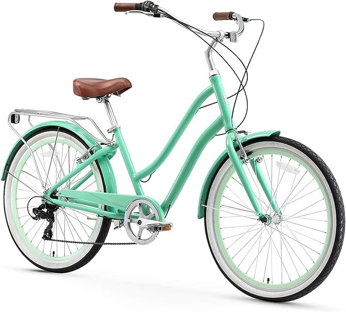 sixthreezero EVRYjourney Women's Beach Cruiser Bike, Step-Through Touring Hybrid Bicycle