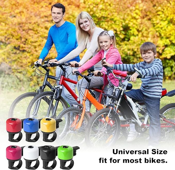 Bike Bell 2 Pack with Loud Melodious Sound Classic Mini Bicycle Bell for Kids Adults Bike Horn for Road, Mountain Bike for Scooter, MTB, BMX