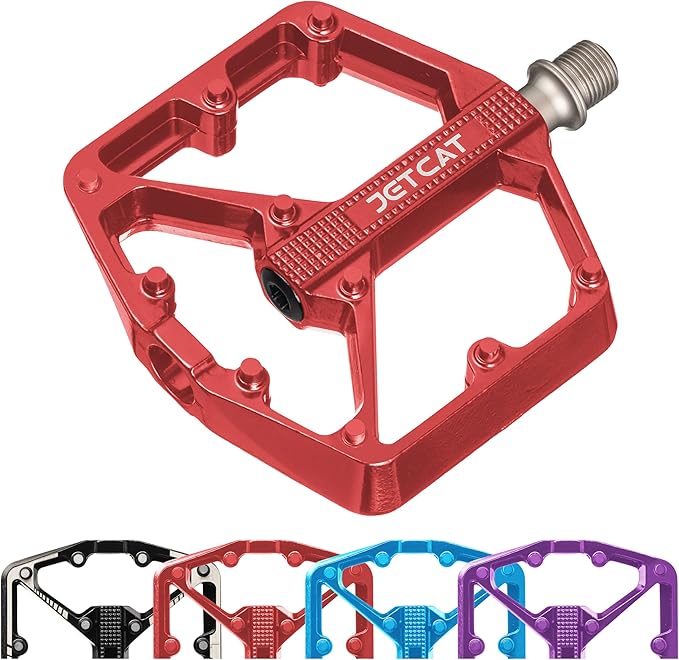 Mountain Bike Pedals Flat - MTB Pedals Flat, Bicycle Pedals, Road Bike Pedals, BMX Pedals, for BMX MTN Road Gravel EBike, Specialized Parts, Adults, Aluminum Metal Stamp 9/16"
