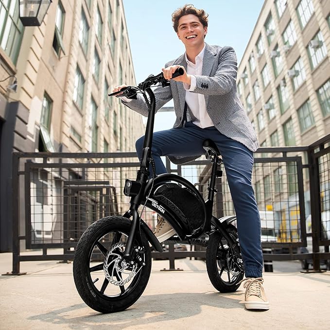 Jetson Bolt Electric Bike, Foot Pegs, Easy-Folding, Built-in Carrying Handle, Twist Throttle, Cruise Control, Up to 15.5 MPH, Range Up to 15 Miles, Ages 13+