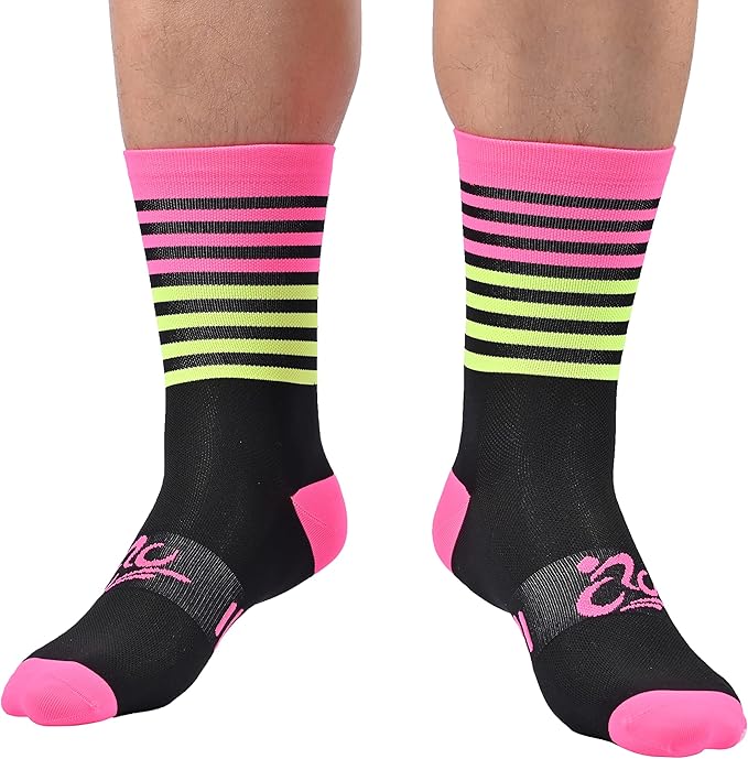 Mens and Womens Anti Odor Blister Resistant Seamless Thin Compression Quarter Crew Athletic Cycling Socks