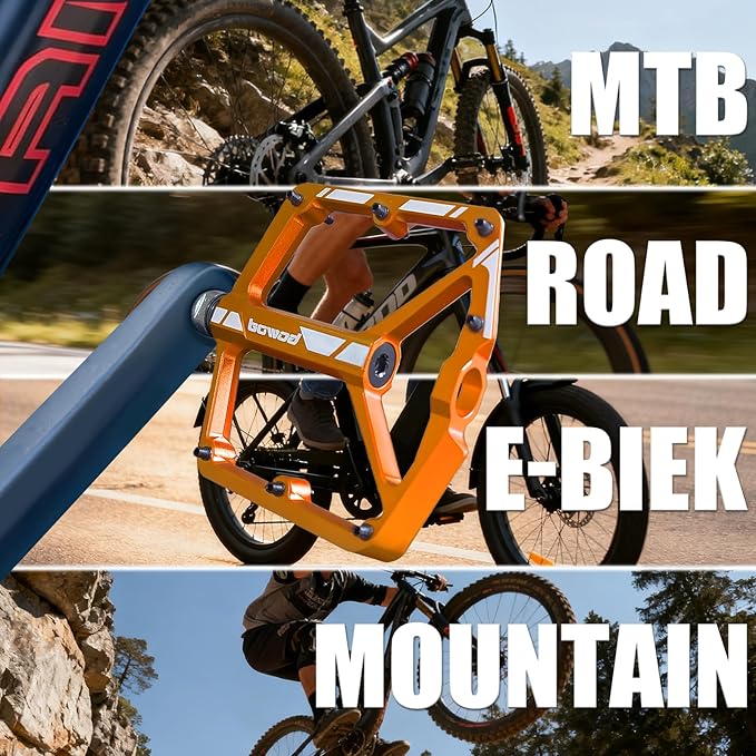 Bike Pedals 9/16" Lightweight Non-Slip Bicycle Platform Pedals - Fits Most Adult Bikes & Mountain Bikes &MTB, Road Bikes and Slip-Resistant Design